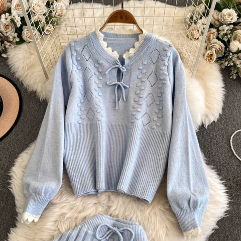 Sweetie Sweater&Pleated Skirt 2Pcs