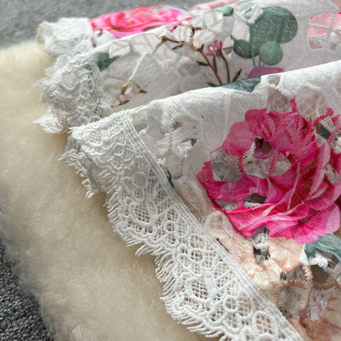 Elegant Floral Embroidered Lace Dress