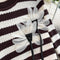 Mesh Patchwork Striped Sweater Dress