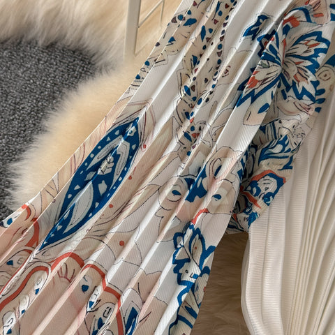 Courtly Floral Printed A-line Dress