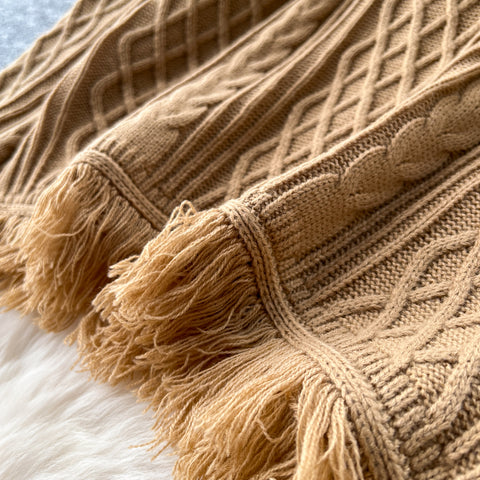 Fringed Sweater&Trousers Knitted 2Pcs