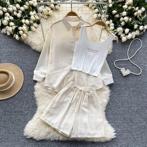 Shirt&Camisole&Shorts Sportswear 3Pcs