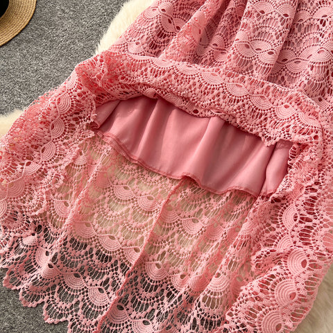 Delicate Hollowed Crochet Lace Dress