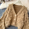 Niche Design V-neck Pilling Cardigan