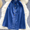 Polo Collar Denim Shirt Dress