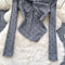 Hottie Polka Dot Lace Patchwork Knitwear