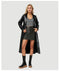 Crease-resistant Black PU Trench Coat