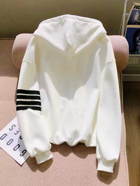 Oversized Zipped Fleece Hooded Sweatshirt