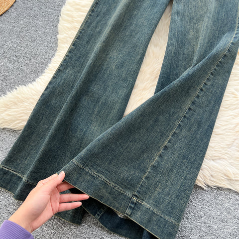 Korean Style High-waist Denim Trousers