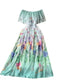 Off-shoulder Ruffled Floral Chiffon Dress