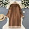 Suede Patchwork Thickened Coat