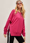 Round Collar Candy Color Sweatshirt