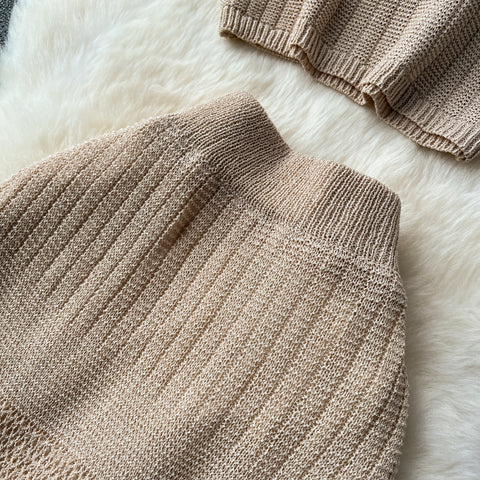Halter Knitwear&Hip-wrapping Skirt 2Pcs