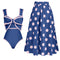 Bowtie&Dots Chiffon Beach Skirt Set Swimsuit