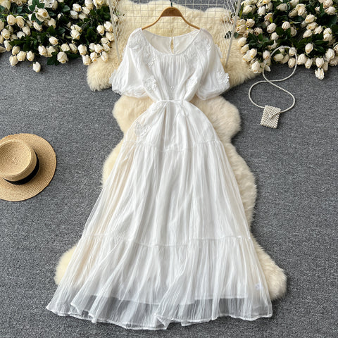 Elegant Butterfly Embroidered Dress