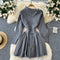 Slant Neckline Bow-tie Knitted Dress