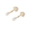 Retro Pearl Camellia Delicate Earrings