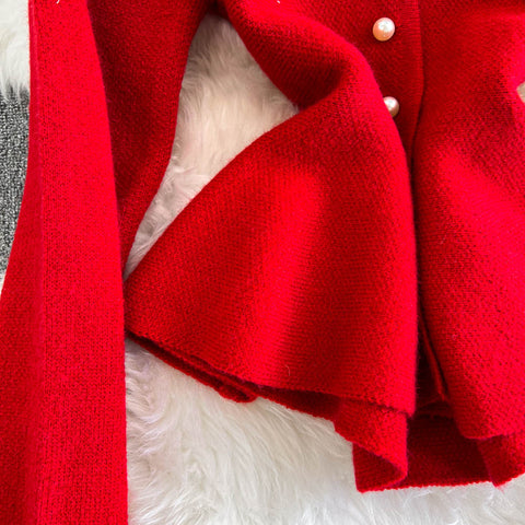 Camellia Cardigan&Skirt Knitted 2PCS