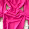 Solid Color Lapeled Satin Dress