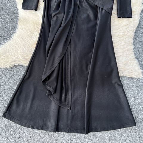 French Style Knotted Buckle Party Dress