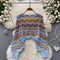 Colorful Wave Striped Crochet Knitwear