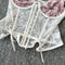 White Lace Patchwork Fishbone Camisole