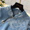 Chinese Style Denim Cheongsam Dress