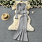 V-neck Cardigan&Fishtail Skirt 2Pcs