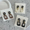 Milk Tea Color Geometric Retro Earrings