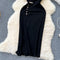 Niche Round Collar Black Knitted Dress