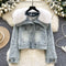 Vintage Furry Collar Denim Jacket