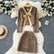 Bow Blazer&Skirt Embroidered 2Pcs