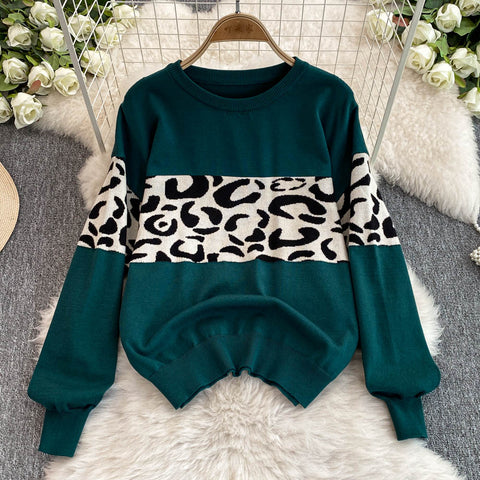 Jacquard Sweater&Trousers Knitted 2Pcs