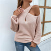 Shoulder Hollowed Cross Halter Knitwear