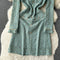 V-neck Green Lace Party Dress