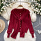 Shawl&Round Collar Cardigan Casual 2Pcs