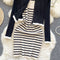 Ruffled Cardigan&Striped Slip Dress 2Pcs