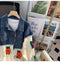 Oversized Denim Patchwork Zipped Cardigan