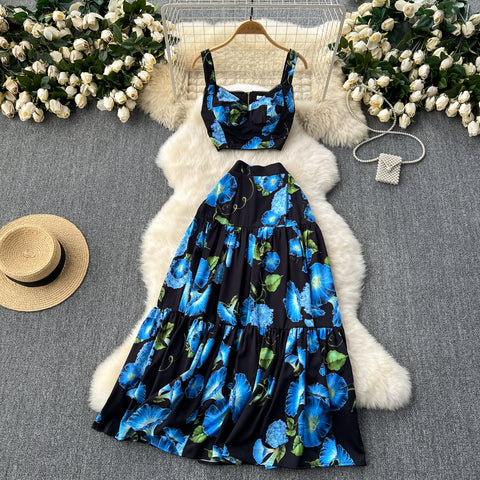 Camisole&Pleated Skirt Floral 2Pcs