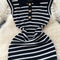 Color Blocking Striped Knitted Dress