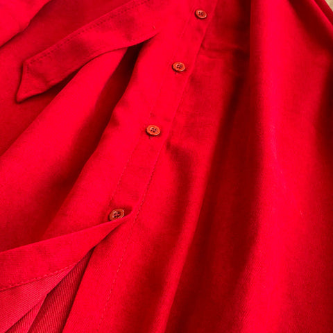 Faux Two-pieces Lapeled Corduroy Dress