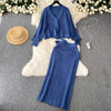 Loose Cardigan&Half-body Skirt 2Pcs