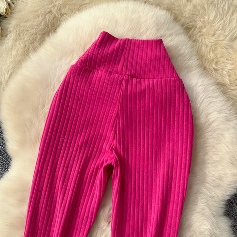 Niche Tip-striped Elastic Yoga Pants