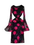 3d Floral Black Mesh Dress