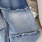 Furry Patchwork Gradient Blue Jeans