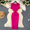 High-end Stretchy Split Knitted Dress