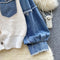 Sweetie Furry Denim Patchwork Cardigan