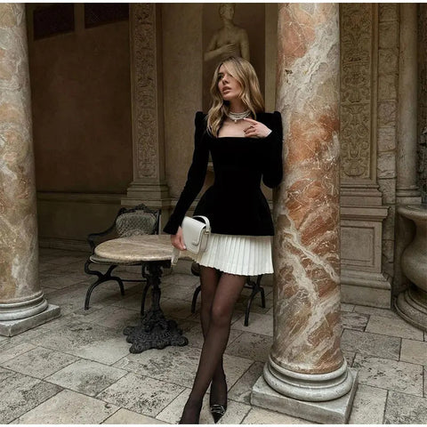 Premium Beaded Patchwork Velvet Dress