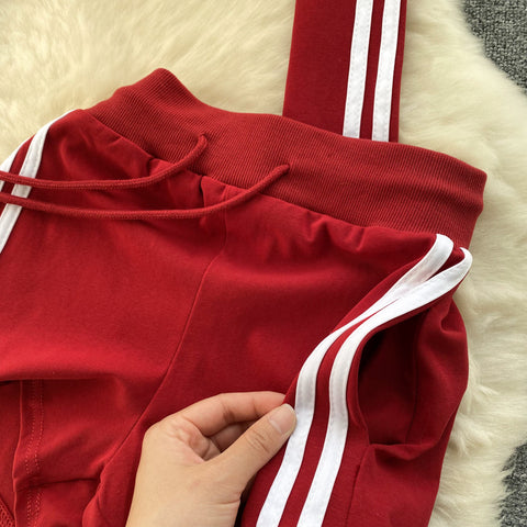 Zipped Jacket&Shorts Striped 2Pcs
