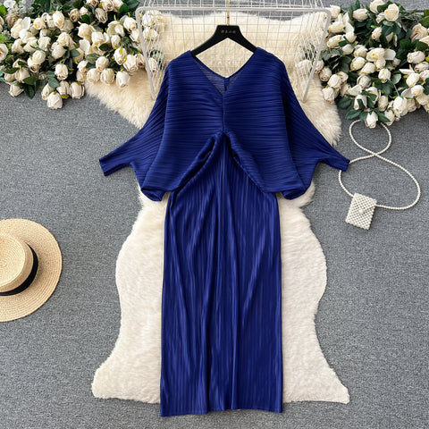 High-end Pleated Floral Printed Dress